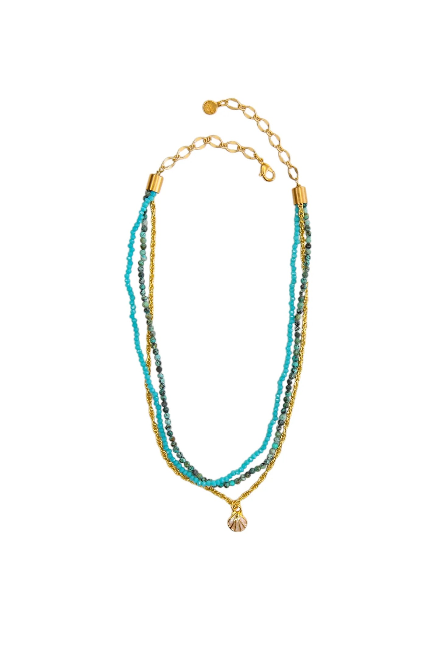 Regina Multi Strand Necklace in Turquoise