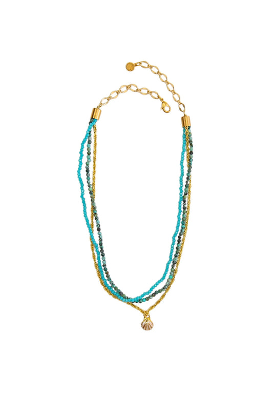Regina Multi Strand Necklace in Turquoise