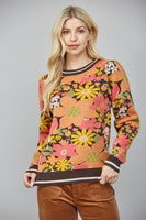 Retro Floral Sweater