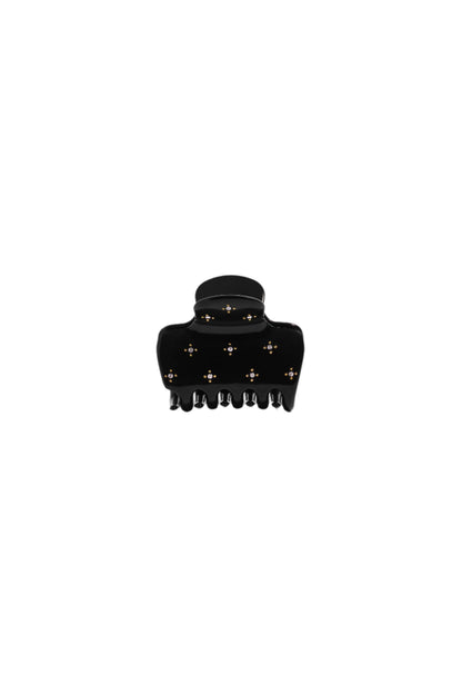 Black Rhinestone Puffy Claw Clip