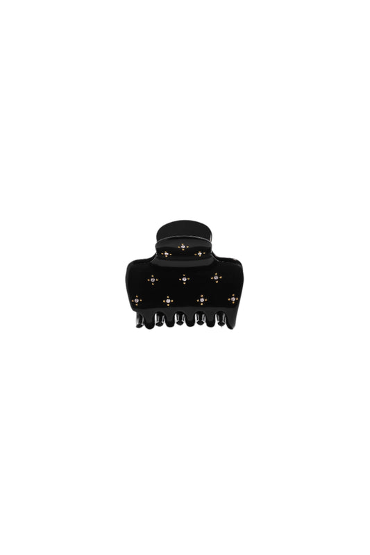 Black Rhinestone Puffy Claw Clip