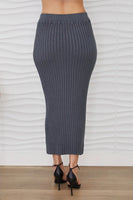 Rib Fitted Midi Skirt