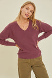 Ribbed V-Neck Sweater