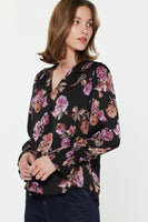Romantic Rose V-Neck Blouse