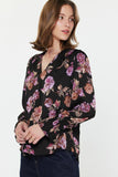 Romantic Rose V-Neck Blouse