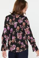 Romantic Rose V-Neck Blouse