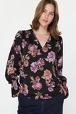 Romantic Rose V-Neck Blouse