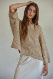 Rose Gold Lurex Crochet Sweater