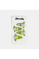 Rosette Snap Clips in Lilac