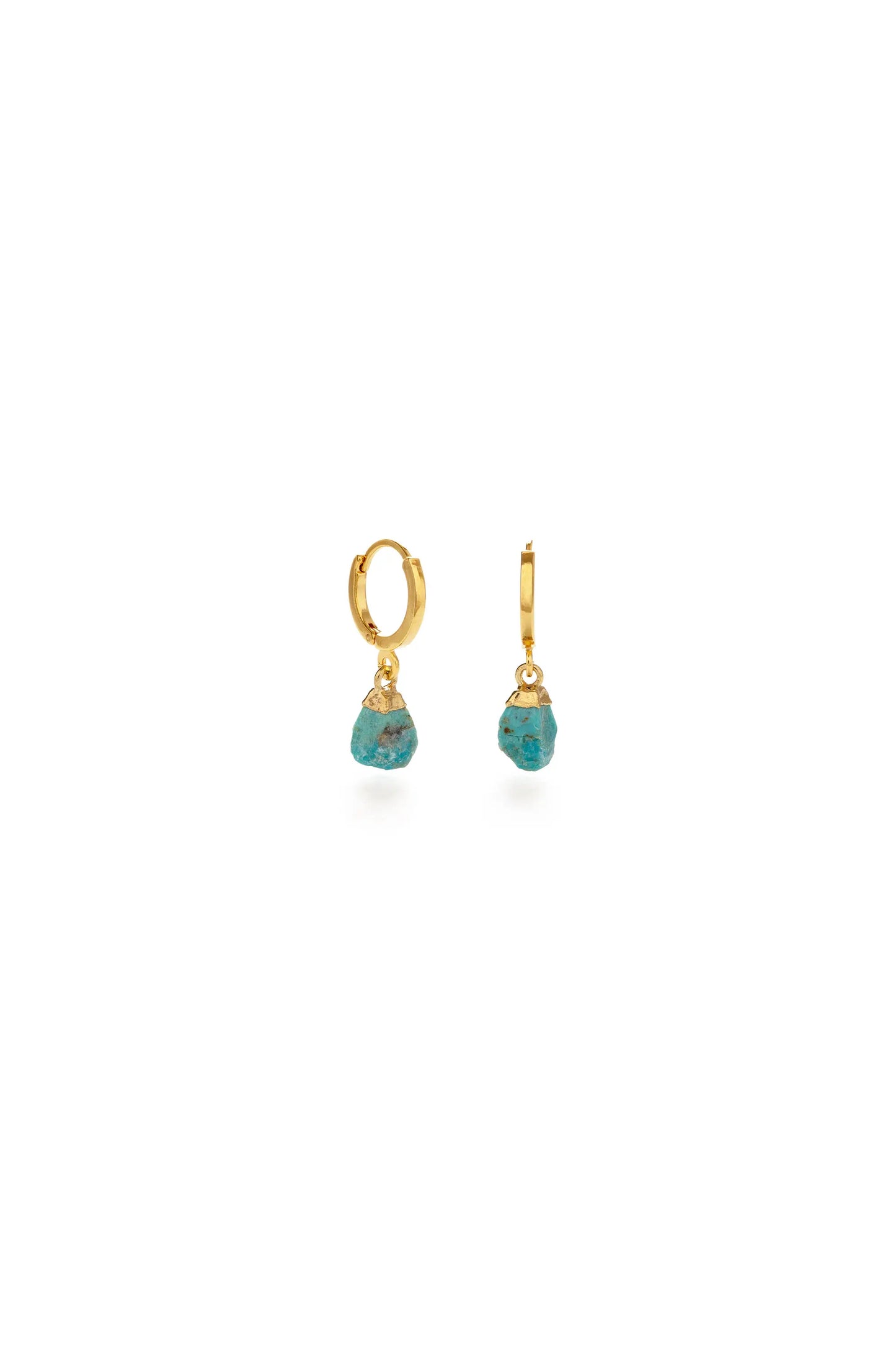 Rough Cut Turquoise Huggies