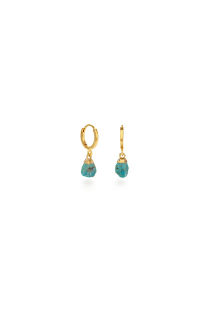 Rough Cut Turquoise Huggies