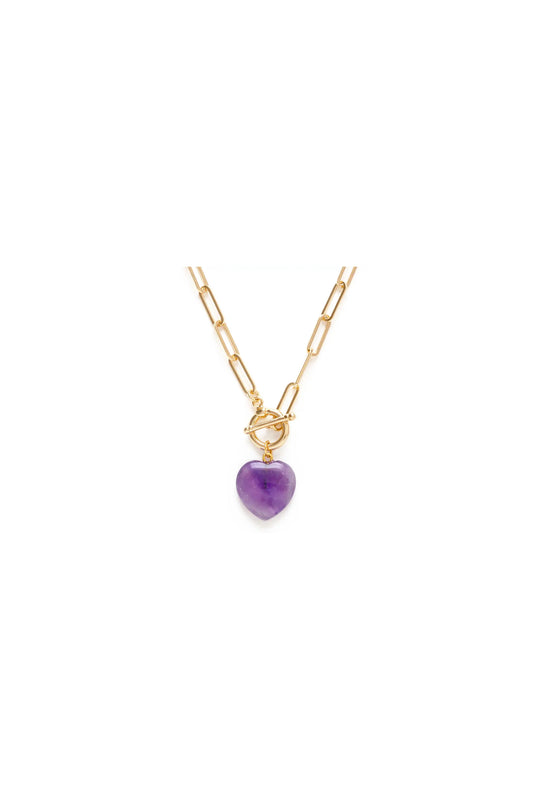 Roxy Toggle Clasp Heart Necklace Amethyst