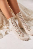 Ivory Rubies Crochet Socks