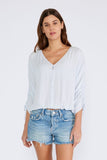 Ruched Sleeve Button Front Blouse