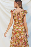Primrose Garden Ruffled Midi Dress