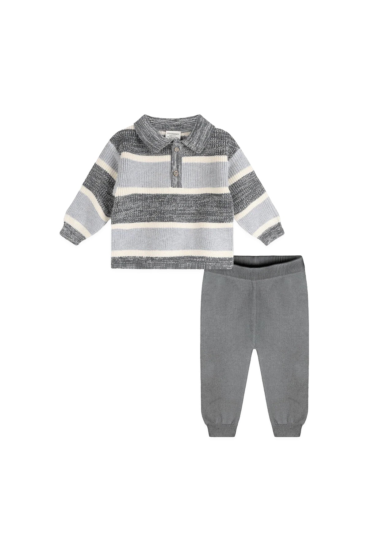 Rugby Stripe Polo Knit Baby Pullover & Pants Set