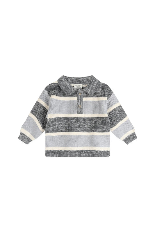 Rugby Stripe Polo Knit Baby Pullover & Pants Set