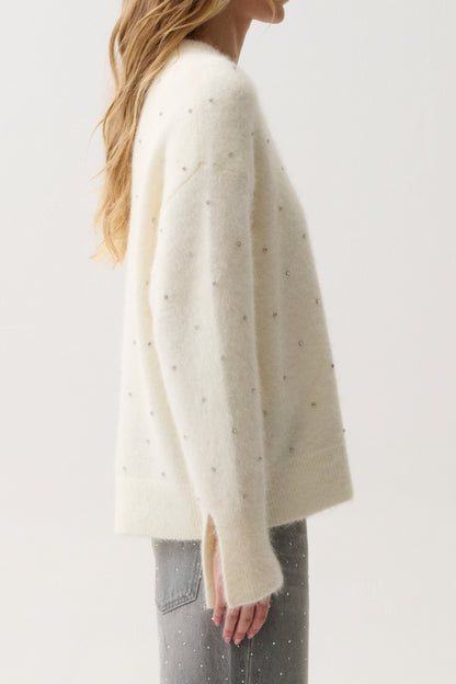 LUNA EMBELLISHED CREW NECK SWEATER