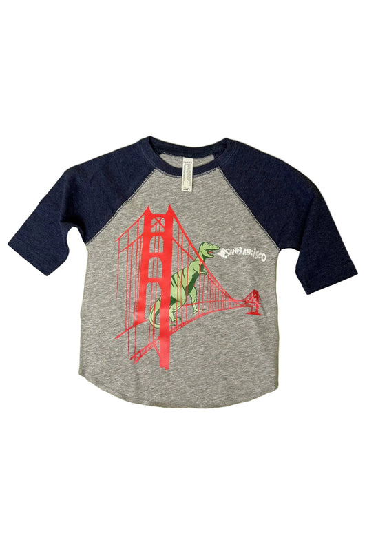SF Dinosaur 3/4 Sleeve Kids Tee