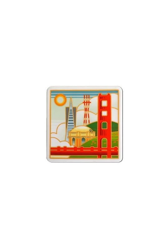 SF Towers at Noon Ceramic Coaster