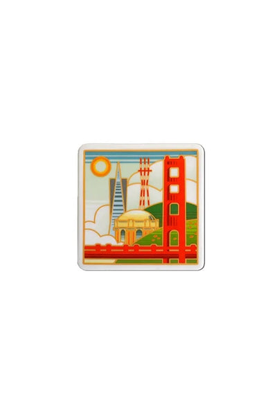 SF Towers at Noon Ceramic Coaster