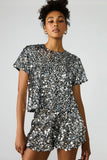 Cressa Embellished Sequin Top Silver