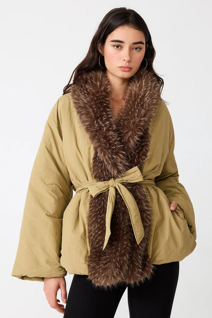 Millarca Faux Fur Collar Jacket