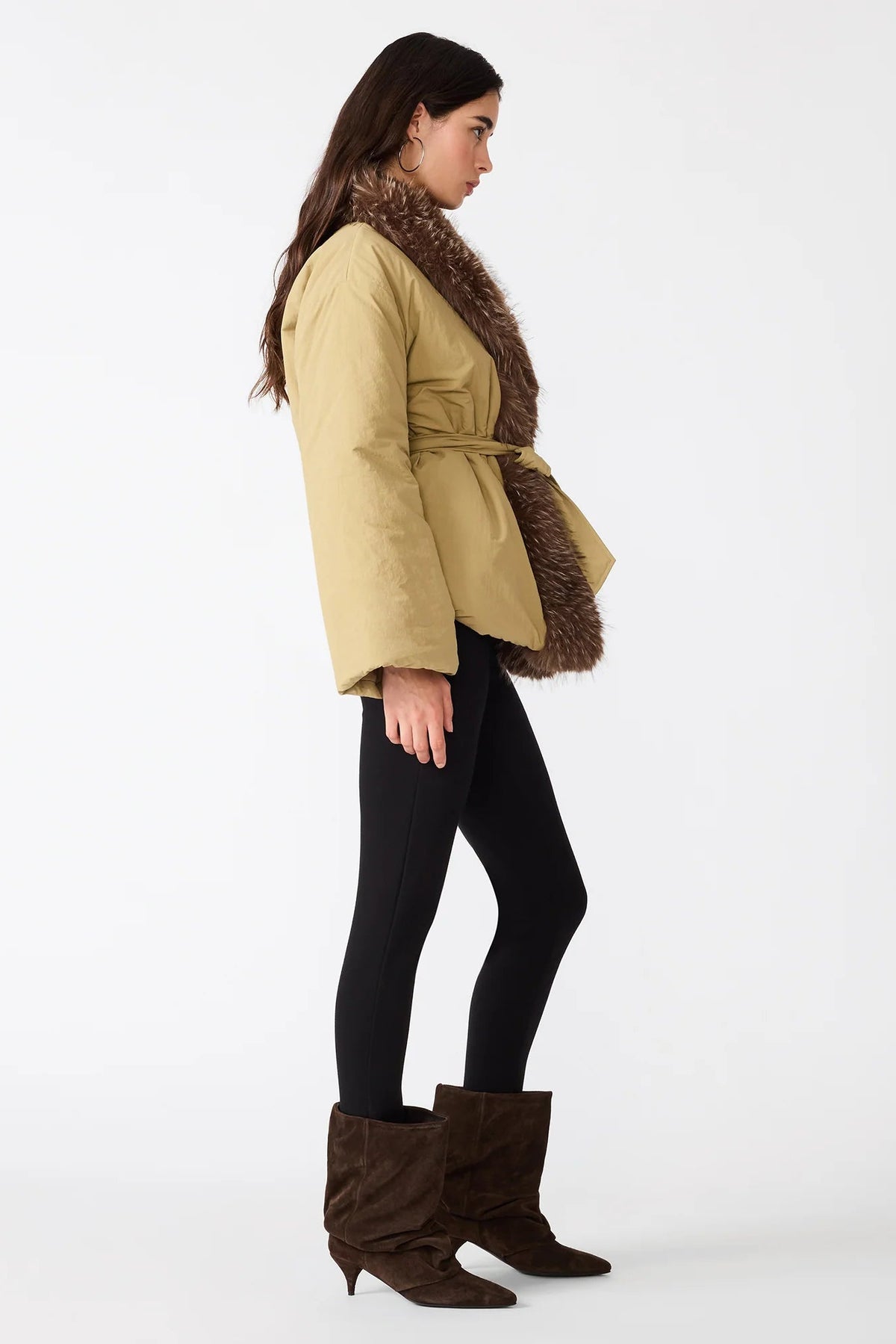 Millarca Faux Fur Collar Jacket