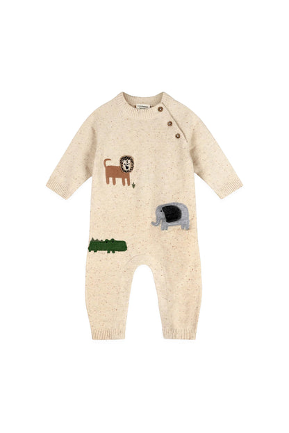 Safari Animals Baby Knit Jumpsuit