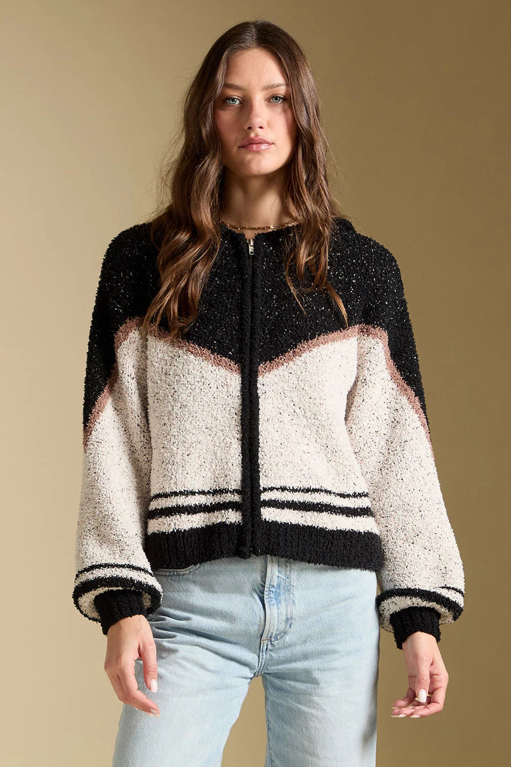 Azure Zip-Up Hoodie Sweater
