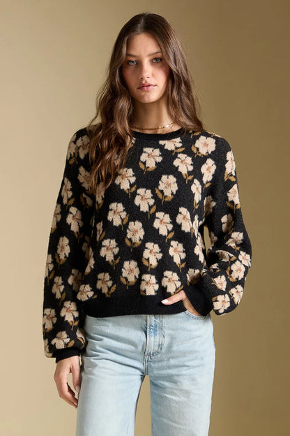 Vincent Crew Neck Floral Sweater