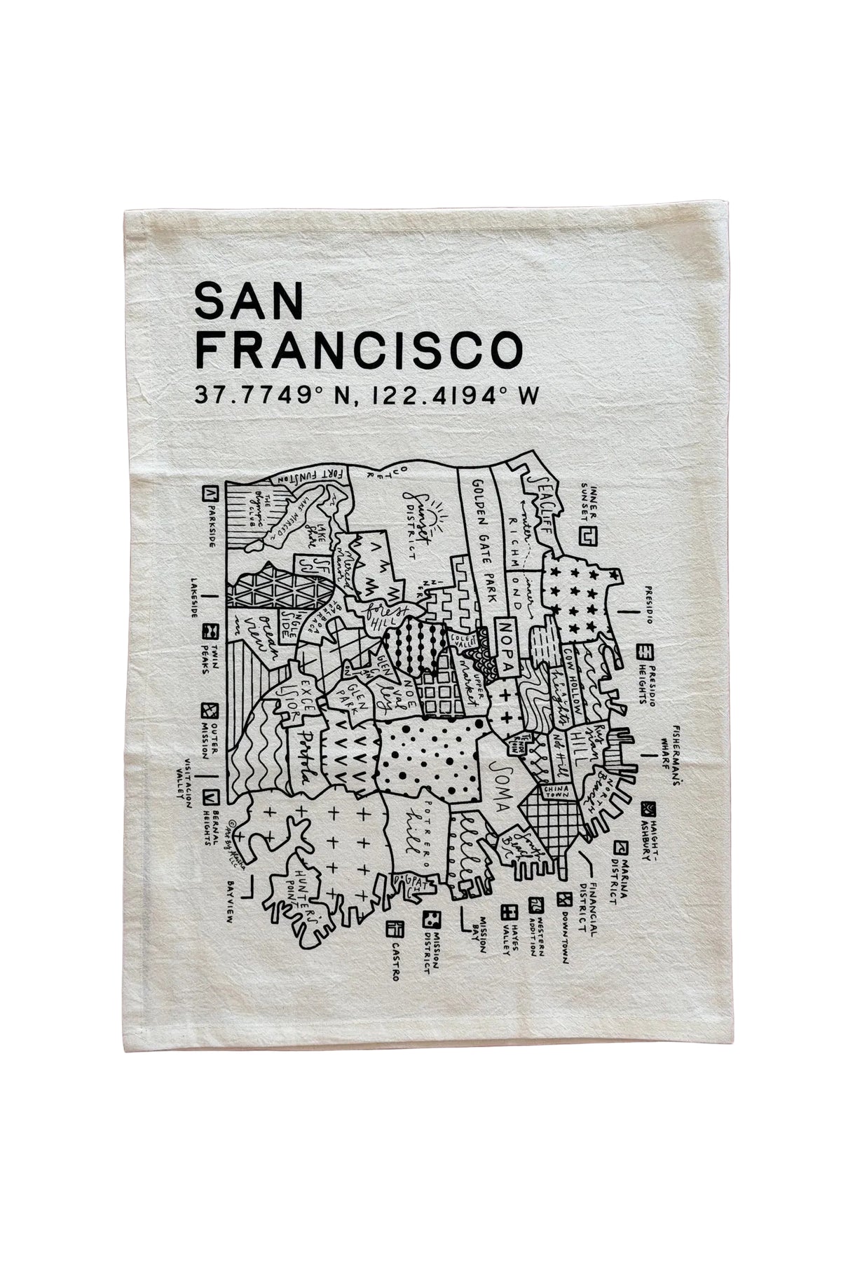 San Francisco Map Tea Towel