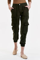 Olive Sandy Cargo Ankle Trouser