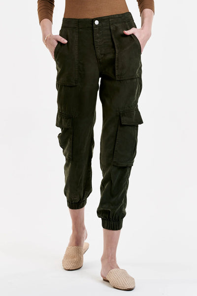 Olive Sandy Cargo Ankle Trouser