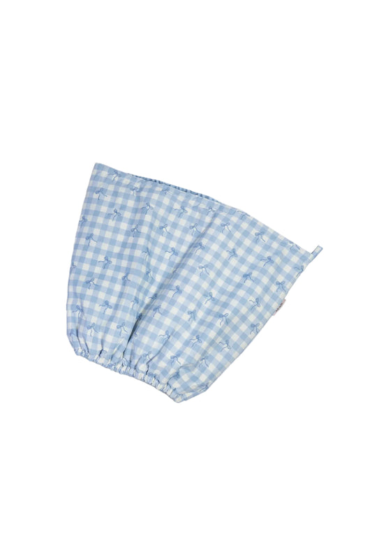 Satin Lined Flexi Shower Cap Gingham Blue