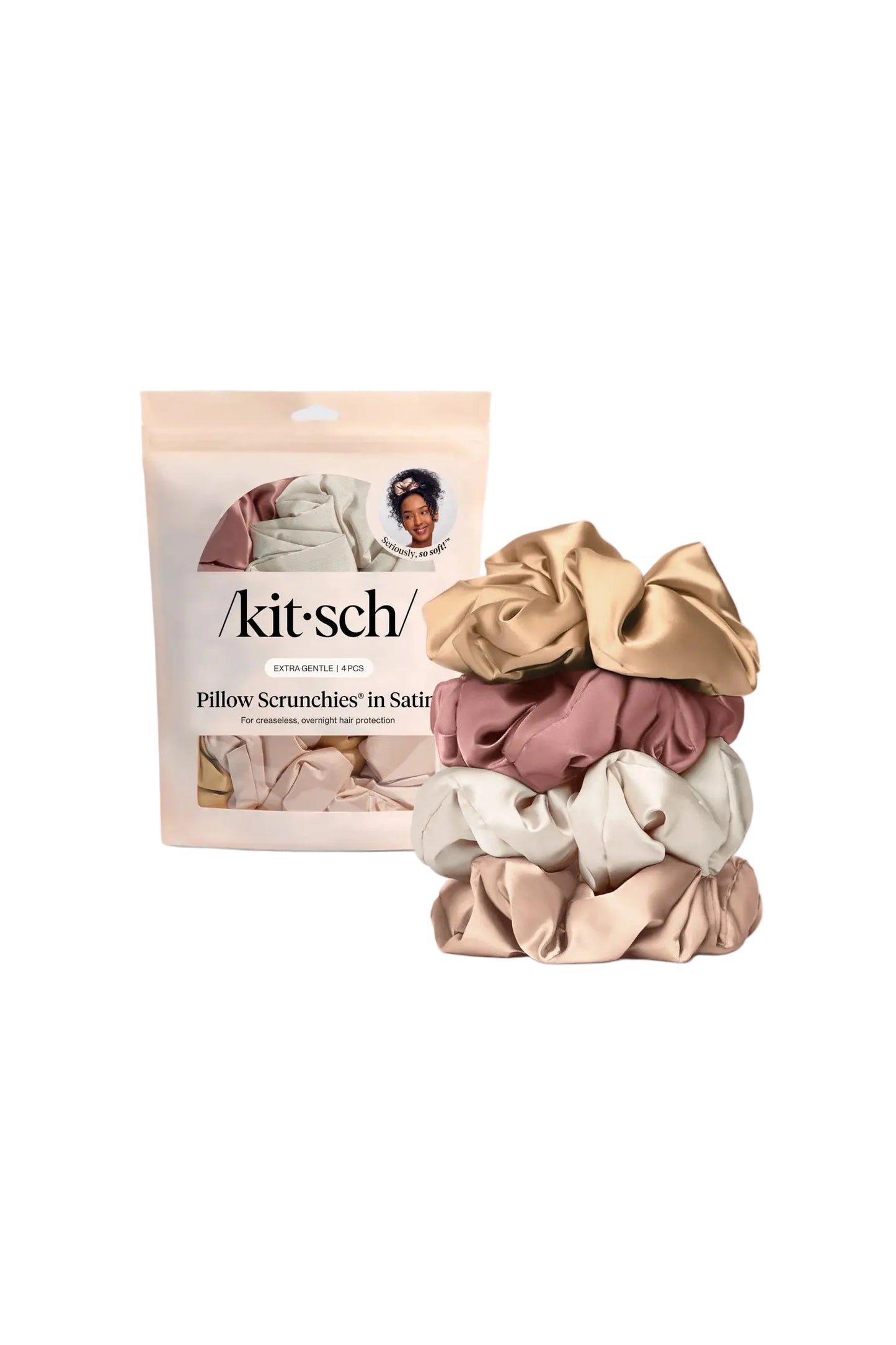 Satin Pillow Scrunchies Blush