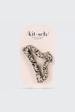 Leopard Satin Wrapped Claw Clip