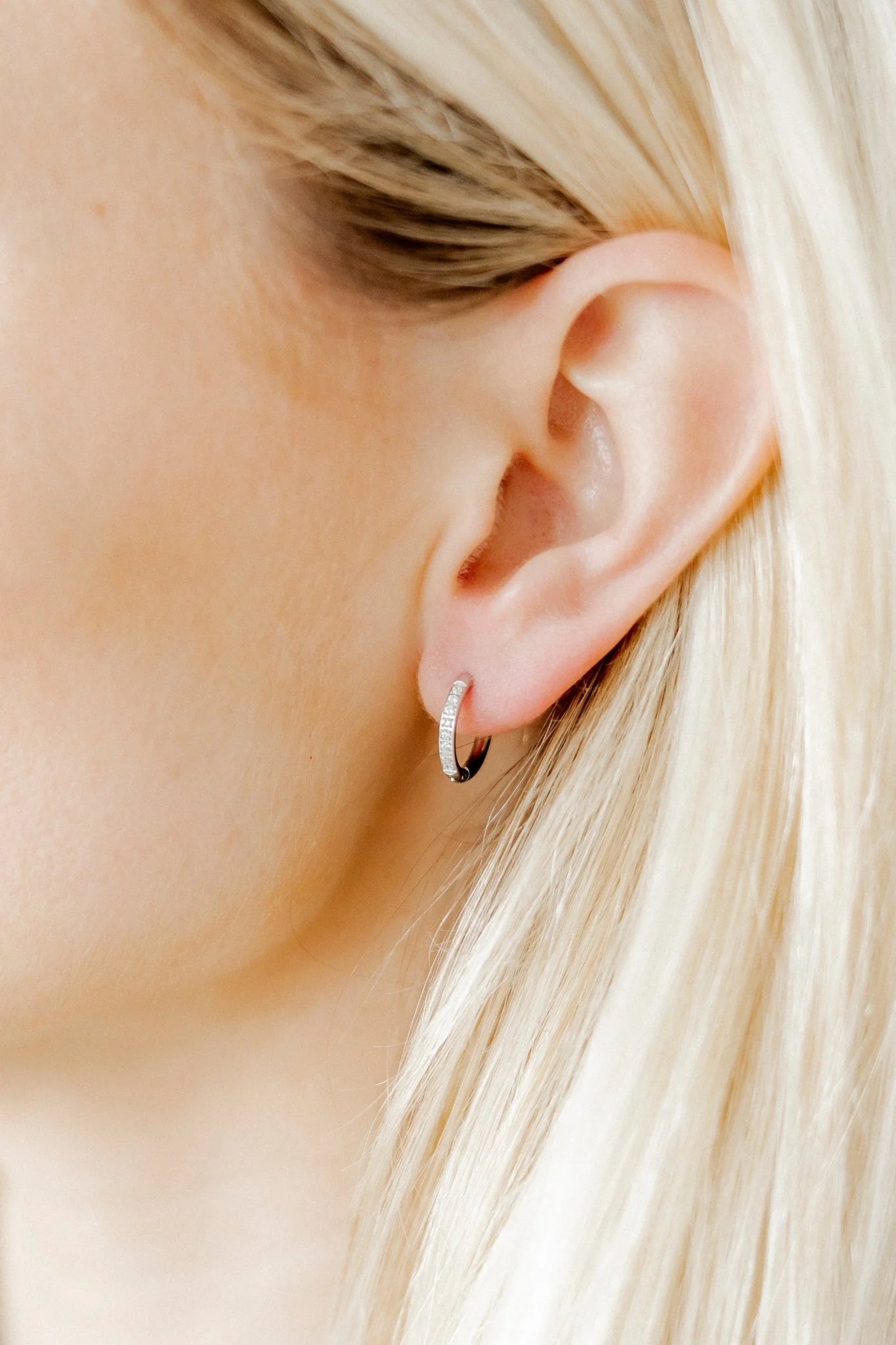 Scarlett CZ 12mm Huggies Hoops Silver