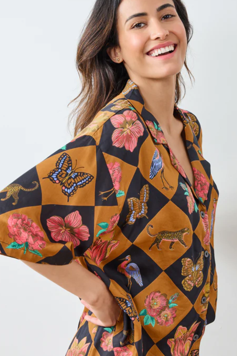 Botanical Checkerboard PJ Set