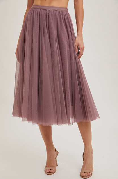 Tulle Midi Skirt Mauve
