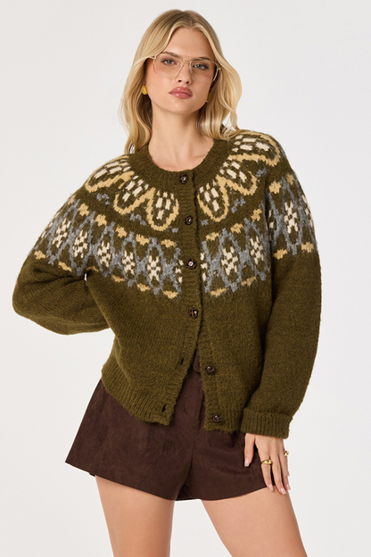 Irene Fair Isle Pattern Cardigan