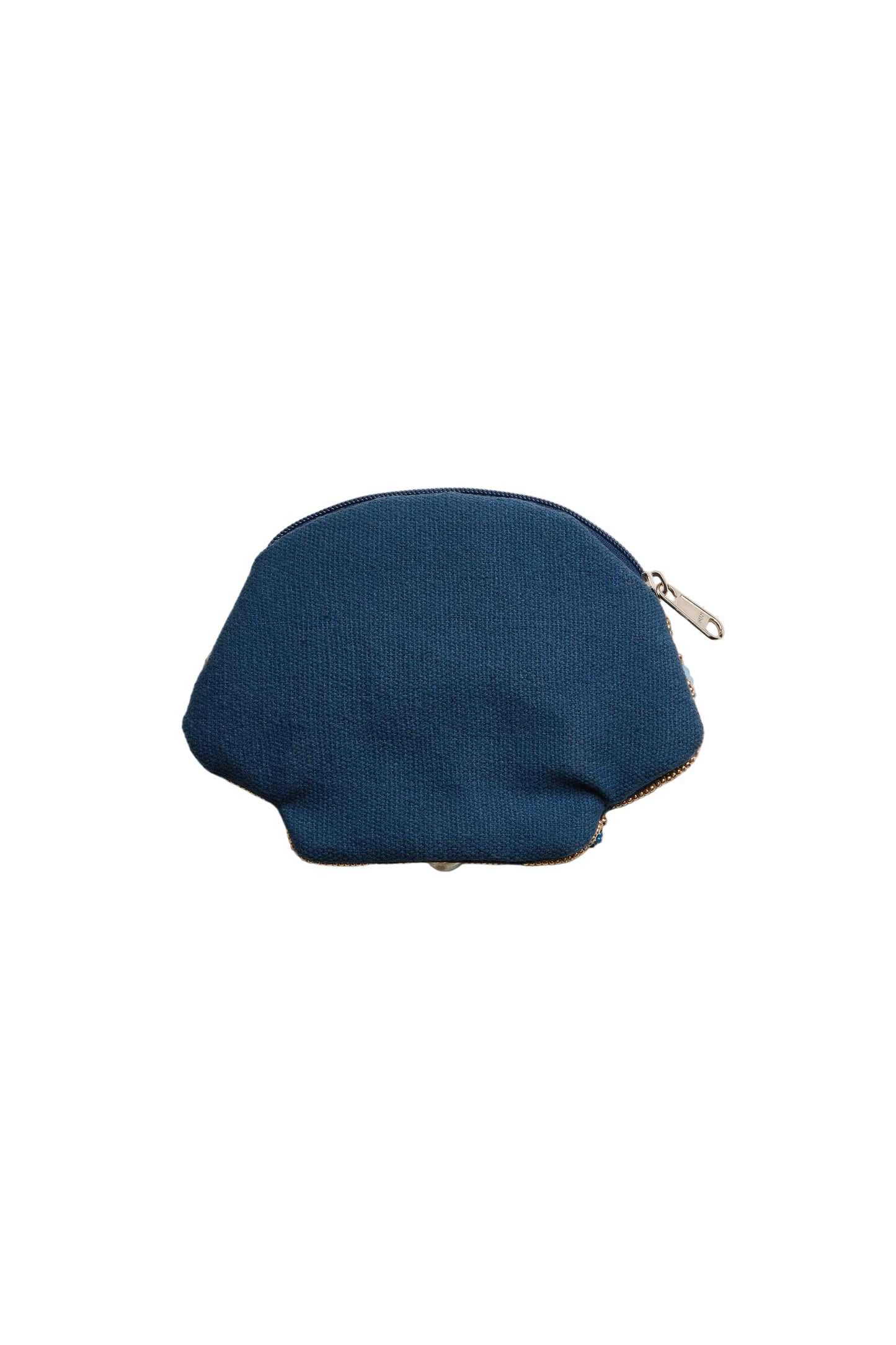 Seashell Beaded Coin Purse Deep Blue