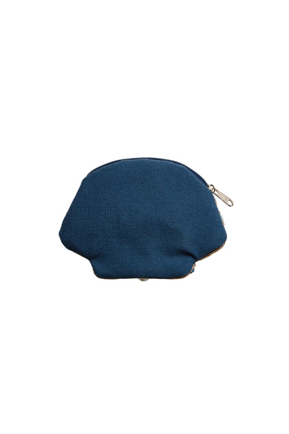 Seashell Beaded Coin Purse Deep Blue