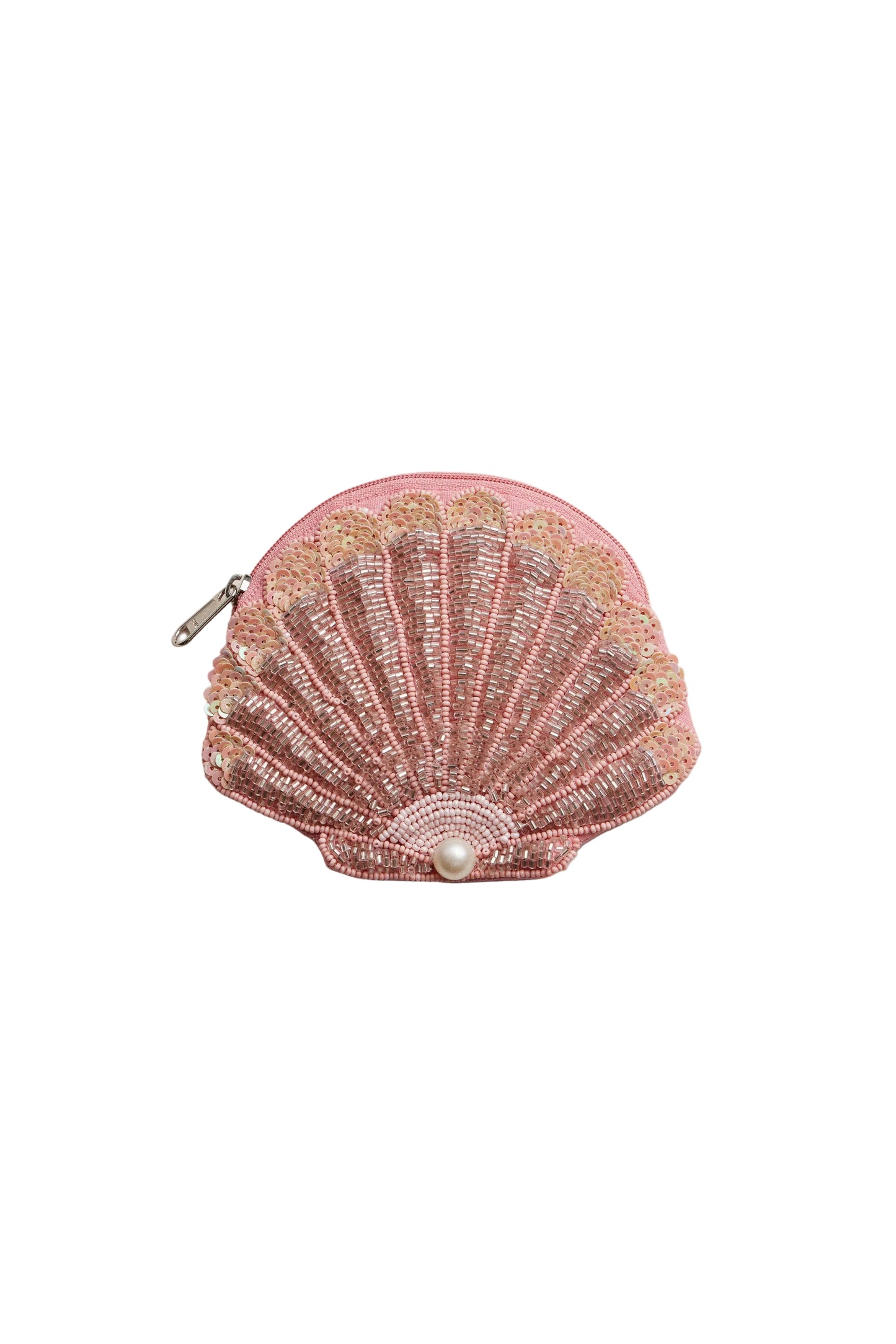 Seashell Beaded Coin Purse Pink