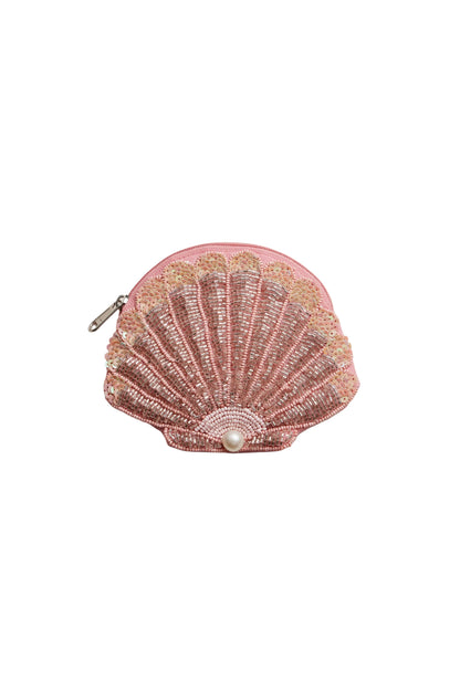 Seashell Beaded Coin Purse Pink