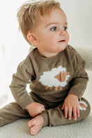 Sheep Knit Baby Pullover & Pant Set
