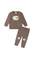 Sheep Knit Baby Pullover & Pant Set