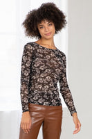 Sheer Mesh Floral Top
