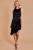 Shirred Side Asymmetrical Dress