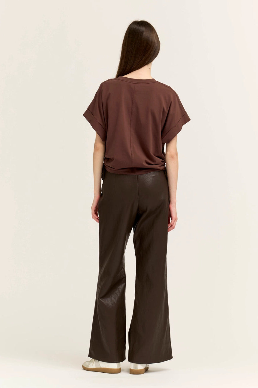 Side Scrunch Tee Aubergine